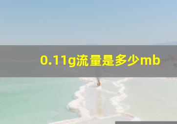 0.11g流量是多少mb