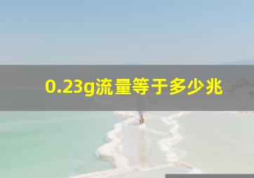 0.23g流量等于多少兆