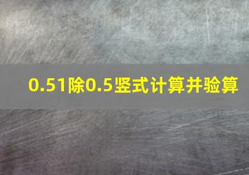 0.51除0.5竖式计算并验算