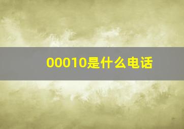 00010是什么电话