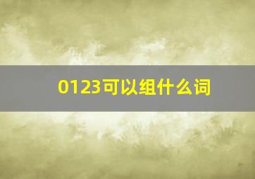 0123可以组什么词