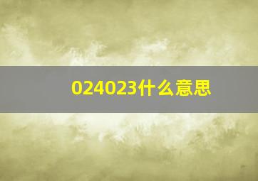 024023什么意思