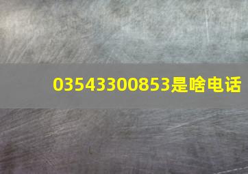 03543300853是啥电话