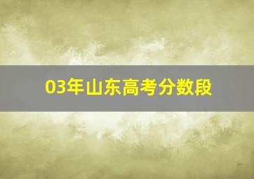 03年山东高考分数段