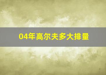 04年高尔夫多大排量