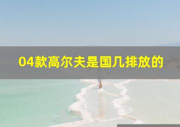 04款高尔夫是国几排放的