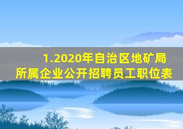 1.2020年自治区地矿局所属企业公开招聘员工职位表