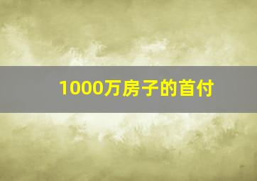 1000万房子的首付