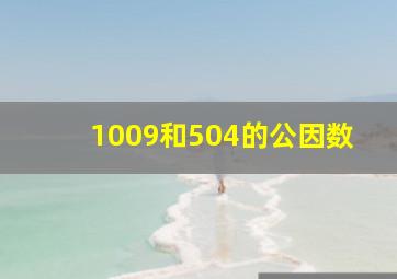 1009和504的公因数