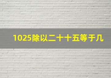 1025除以二十十五等于几