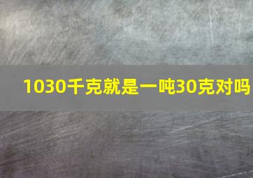 1030千克就是一吨30克对吗