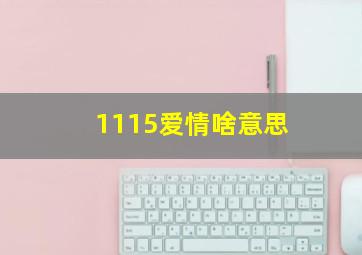 1115爱情啥意思