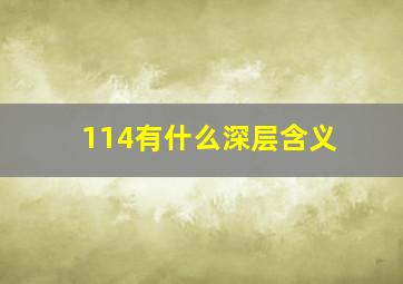 114有什么深层含义