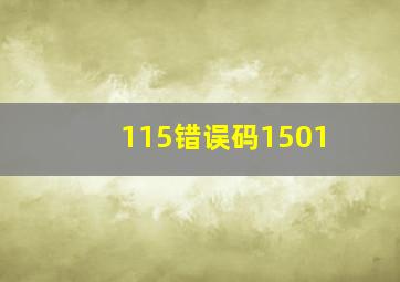 115错误码1501