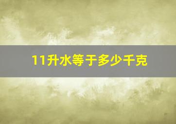 11升水等于多少千克