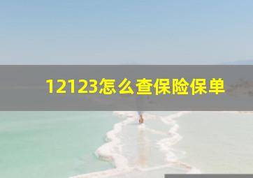 12123怎么查保险保单