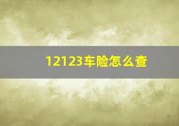 12123车险怎么查