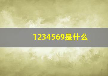 1234569是什么