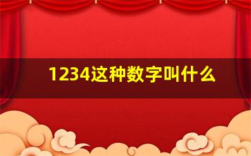 1234这种数字叫什么