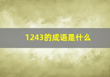 1243的成语是什么