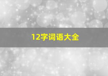 12字词语大全