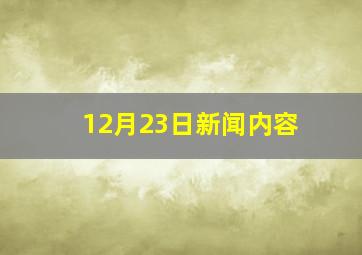 12月23日新闻内容