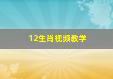 12生肖视频教学