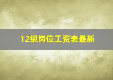 12级岗位工资表最新