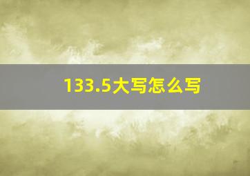 133.5大写怎么写