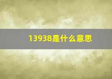 13938是什么意思