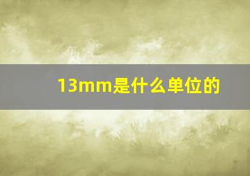 13mm是什么单位的