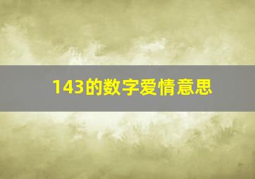 143的数字爱情意思