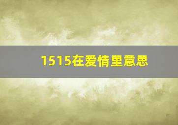 1515在爱情里意思