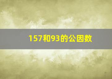 157和93的公因数