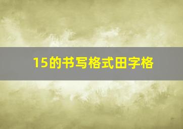 15的书写格式田字格