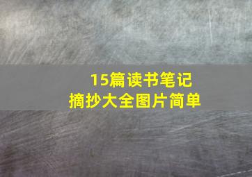 15篇读书笔记摘抄大全图片简单