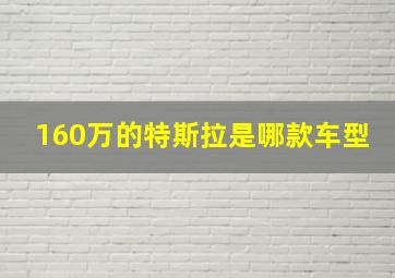 160万的特斯拉是哪款车型