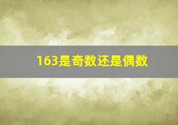 163是奇数还是偶数