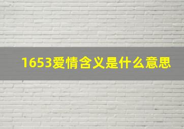 1653爱情含义是什么意思