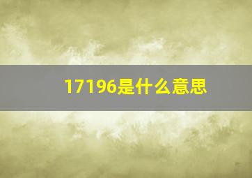 17196是什么意思