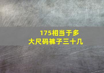 175相当于多大尺码裤子三十几