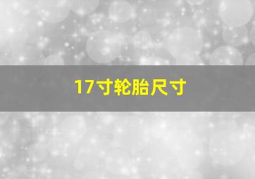 17寸轮胎尺寸