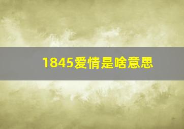 1845爱情是啥意思