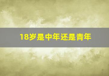 18岁是中年还是青年