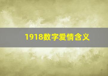 1918数字爱情含义