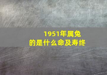 1951年属兔的是什么命及寿终