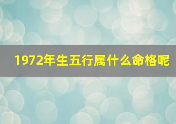 1972年生五行属什么命格呢