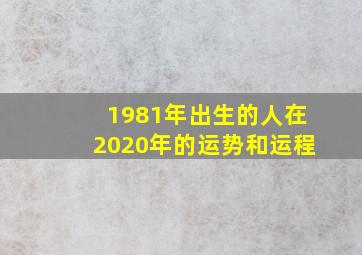 1981年出生的人在2020年的运势和运程