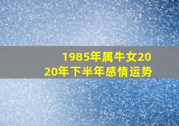 1985年属牛女2020年下半年感情运势