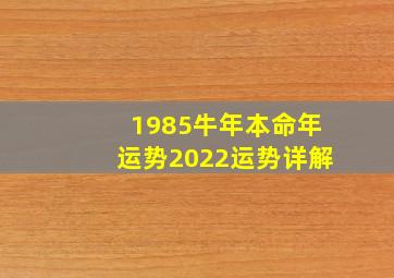 1985牛年本命年运势2022运势详解